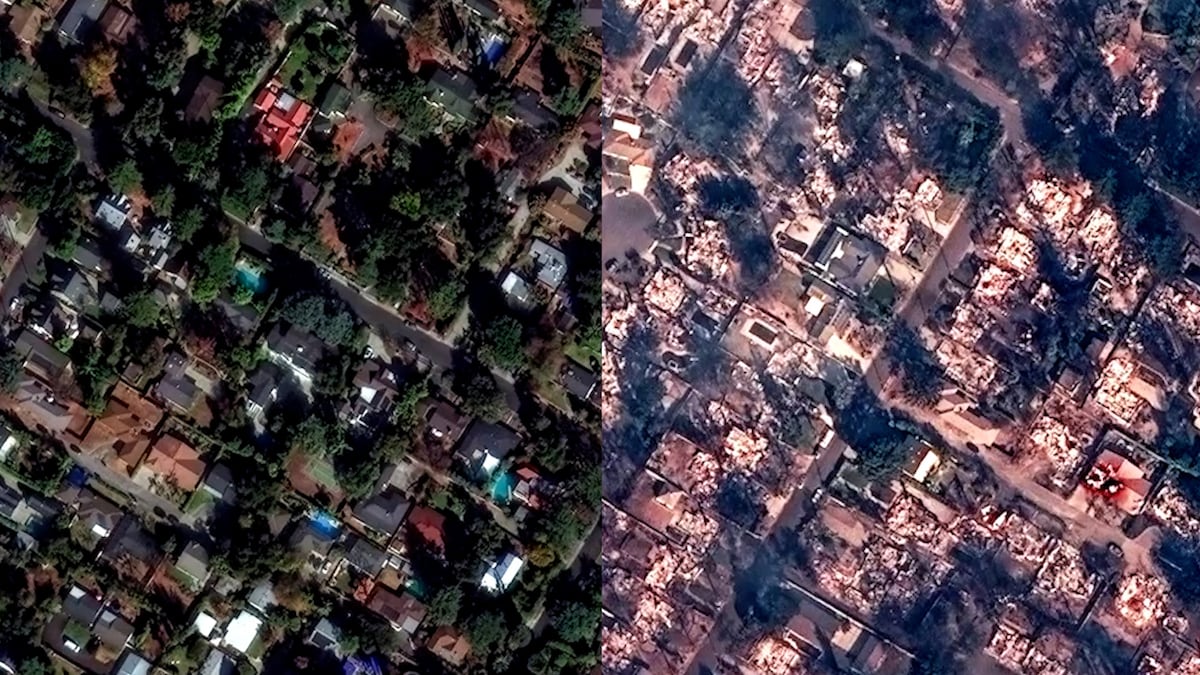 El antes y después de la zona afectada por los incendios en California